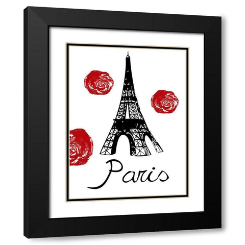 Red Paris Black Modern Wood Framed Art Print with Double Matting by Lewis, Sheldon