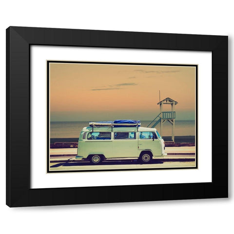 Coast Life Black Modern Wood Framed Art Print with Double Matting by Lewis, Sheldon