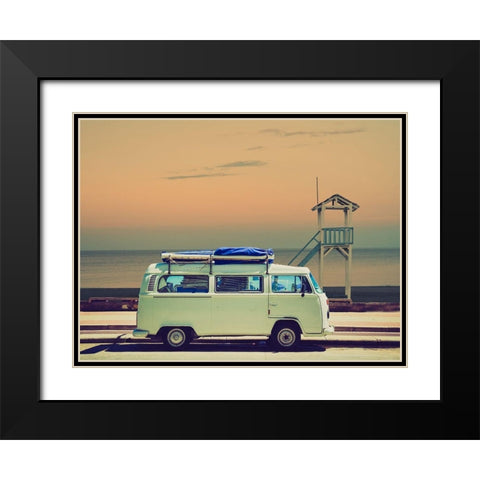 Coast Life Black Modern Wood Framed Art Print with Double Matting by Lewis, Sheldon
