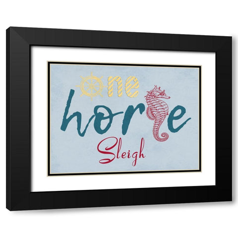 One Horse Black Modern Wood Framed Art Print with Double Matting by Lewis, Sheldon