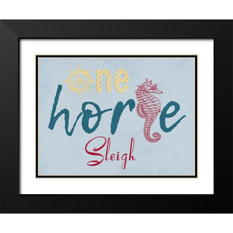 One Horse Black Modern Wood Framed Art Print with Double Matting by Lewis, Sheldon