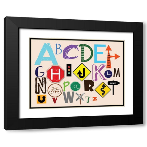 Street Talk Black Modern Wood Framed Art Print with Double Matting by Lewis, Sheldon