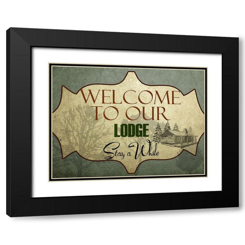 Lodge Home Black Modern Wood Framed Art Print with Double Matting by Lewis, Sheldon