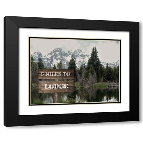 Cabin Lodge Black Modern Wood Framed Art Print with Double Matting by Lewis, Sheldon