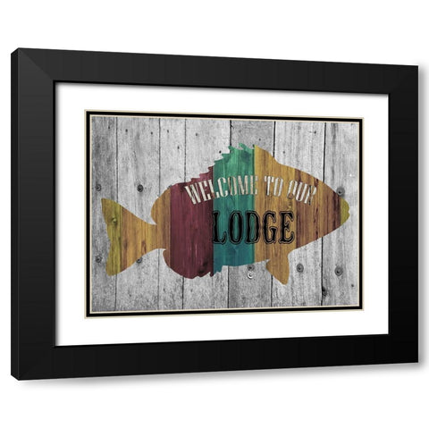 Crowded Lodge Black Modern Wood Framed Art Print with Double Matting by Lewis, Sheldon