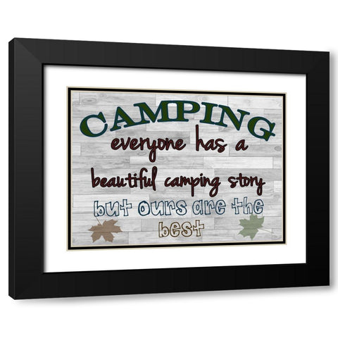 Camping Story Black Modern Wood Framed Art Print with Double Matting by Lewis, Sheldon