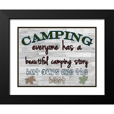Camping Story Black Modern Wood Framed Art Print with Double Matting by Lewis, Sheldon