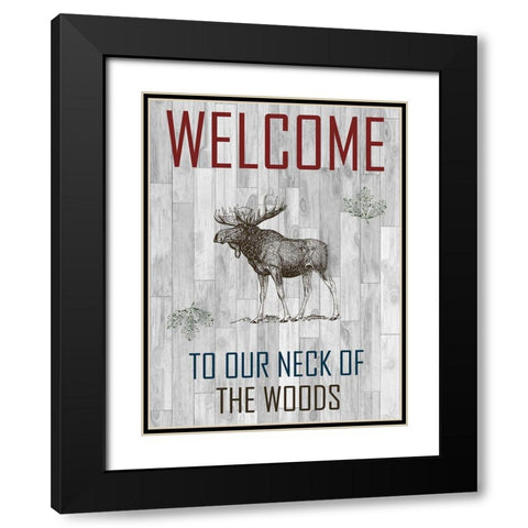Welcome To The Woods Black Modern Wood Framed Art Print with Double Matting by Lewis, Sheldon