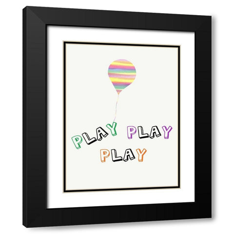 Play Play Play Black Modern Wood Framed Art Print with Double Matting by Lewis, Sheldon