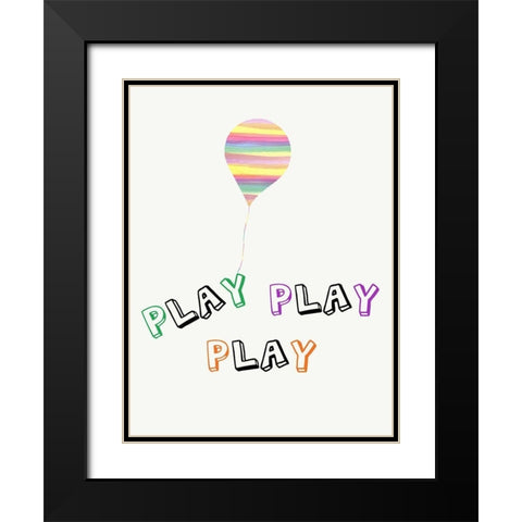 Play Play Play Black Modern Wood Framed Art Print with Double Matting by Lewis, Sheldon