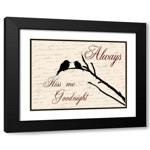 Always Kiss Me Black Modern Wood Framed Art Print with Double Matting by Lewis, Sheldon