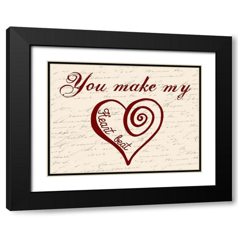 Heartbeat Black Modern Wood Framed Art Print with Double Matting by Lewis, Sheldon