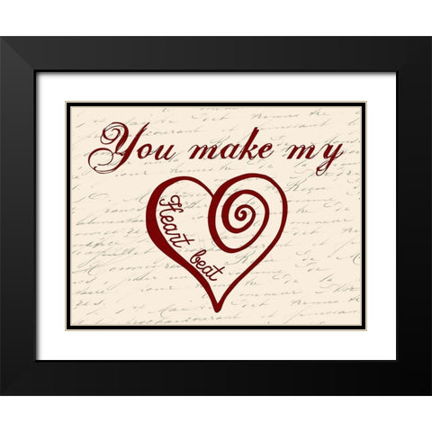 Heartbeat Black Modern Wood Framed Art Print with Double Matting by Lewis, Sheldon