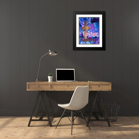 Easter Blessings Black Modern Wood Framed Art Print with Double Matting by Lewis, Sheldon