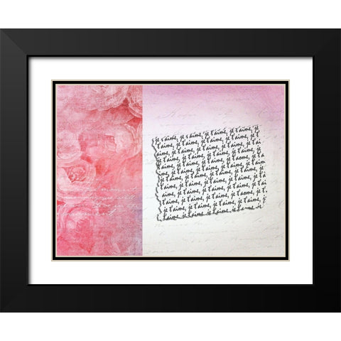 Je Taime Black Modern Wood Framed Art Print with Double Matting by Lewis, Sheldon