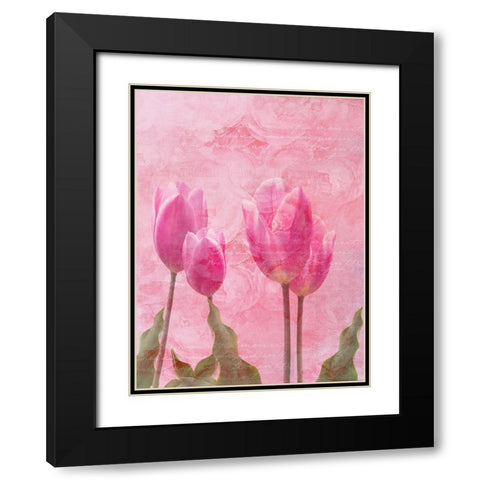 Tulip Love 2 Black Modern Wood Framed Art Print with Double Matting by Lewis, Sheldon