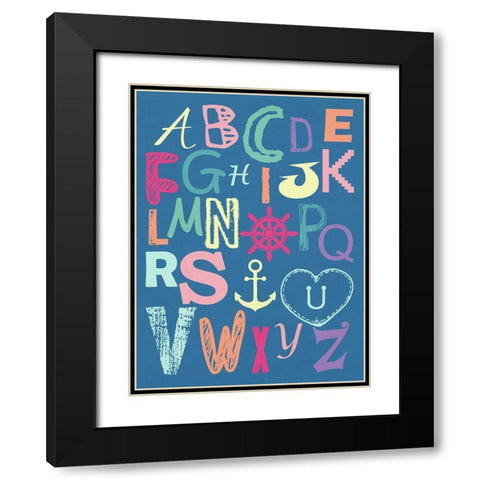 Alphabet Black Modern Wood Framed Art Print with Double Matting by Lewis, Sheldon