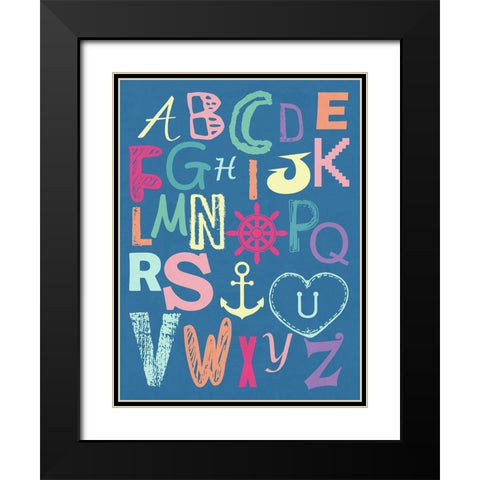 Alphabet Black Modern Wood Framed Art Print with Double Matting by Lewis, Sheldon