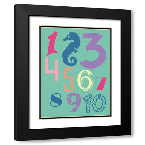 123 Sea Black Modern Wood Framed Art Print with Double Matting by Lewis, Sheldon