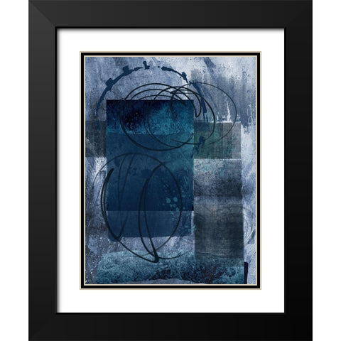 Samba Blue Black Modern Wood Framed Art Print with Double Matting by Lewis, Sheldon