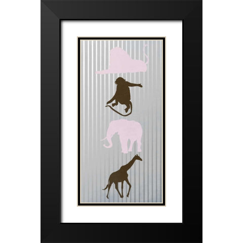 Line Dance 2 Black Modern Wood Framed Art Print with Double Matting by Lewis, Sheldon