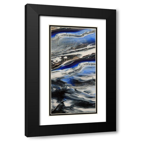 Blending Blue 1 Black Modern Wood Framed Art Print with Double Matting by Lewis, Sheldon