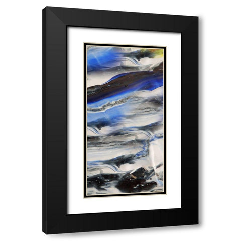 Blending Blue 2 Black Modern Wood Framed Art Print with Double Matting by Lewis, Sheldon