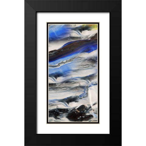 Blending Blue 2 Black Modern Wood Framed Art Print with Double Matting by Lewis, Sheldon