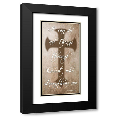All Things Through Christ Black Modern Wood Framed Art Print with Double Matting by Lewis, Sheldon