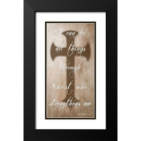All Things Through Christ Black Modern Wood Framed Art Print with Double Matting by Lewis, Sheldon