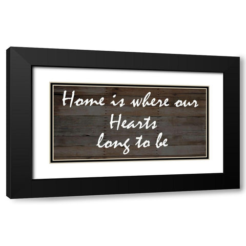 Our Hearts Black Modern Wood Framed Art Print with Double Matting by Lewis, Sheldon