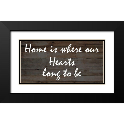 Our Hearts Black Modern Wood Framed Art Print with Double Matting by Lewis, Sheldon