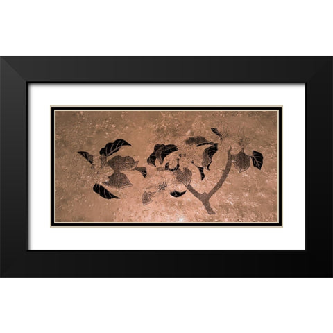 Copper Bloom Black Modern Wood Framed Art Print with Double Matting by Lewis, Sheldon