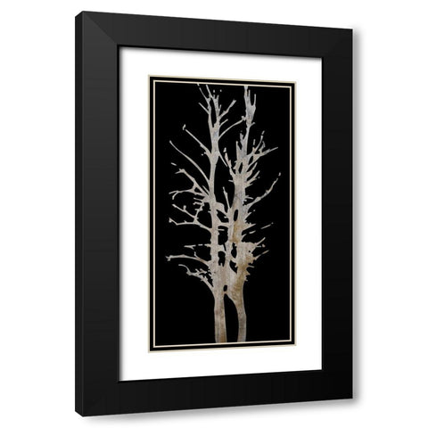 Twin Twigs Black Modern Wood Framed Art Print with Double Matting by Lewis, Sheldon