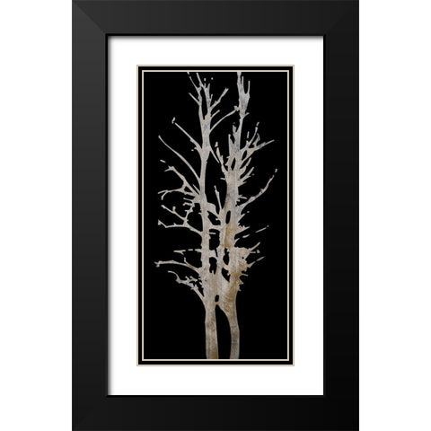 Twin Twigs Black Modern Wood Framed Art Print with Double Matting by Lewis, Sheldon