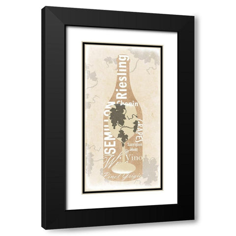 White Wine Black Modern Wood Framed Art Print with Double Matting by Lewis, Sheldon