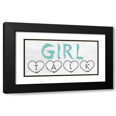 Girl Talk Black Modern Wood Framed Art Print with Double Matting by Lewis, Sheldon