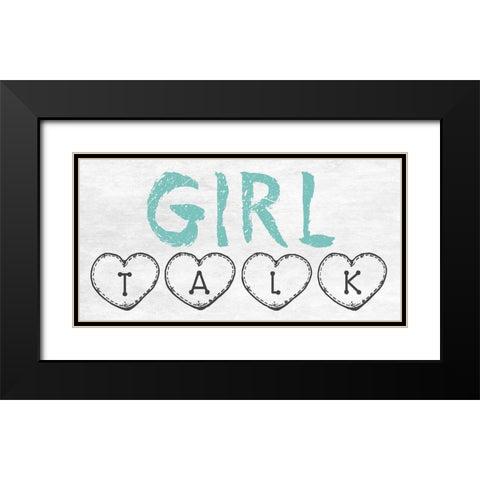 Girl Talk Black Modern Wood Framed Art Print with Double Matting by Lewis, Sheldon