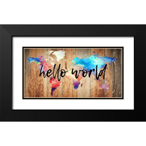 Big World 2 Black Modern Wood Framed Art Print with Double Matting by Lewis, Sheldon
