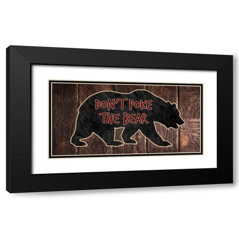 Dont Poke The Bear Black Modern Wood Framed Art Print with Double Matting by Lewis, Sheldon