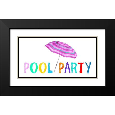 Pool Party Black Modern Wood Framed Art Print with Double Matting by Lewis, Sheldon