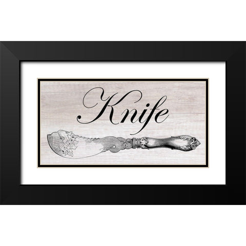 Vintage Knife Black Modern Wood Framed Art Print with Double Matting by Lewis, Sheldon
