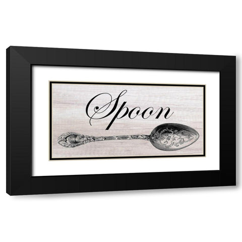 Vintage Spoon Black Modern Wood Framed Art Print with Double Matting by Lewis, Sheldon