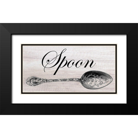 Vintage Spoon Black Modern Wood Framed Art Print with Double Matting by Lewis, Sheldon