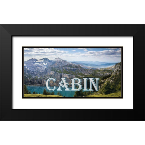 Cabin Black Modern Wood Framed Art Print with Double Matting by Lewis, Sheldon