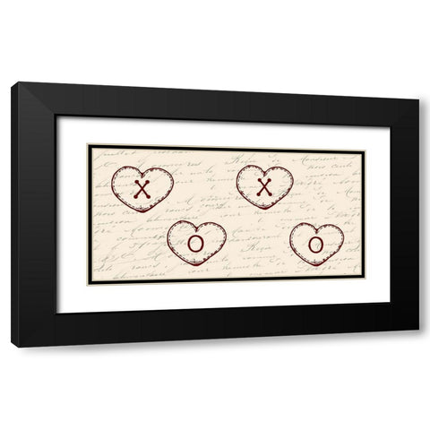 X and O Black Modern Wood Framed Art Print with Double Matting by Lewis, Sheldon