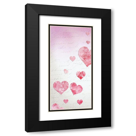 Hearts Black Modern Wood Framed Art Print with Double Matting by Lewis, Sheldon