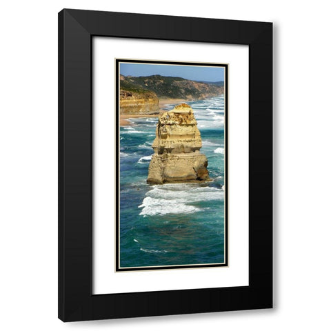 Top View Coastline Black Modern Wood Framed Art Print with Double Matting by Lewis, Sheldon