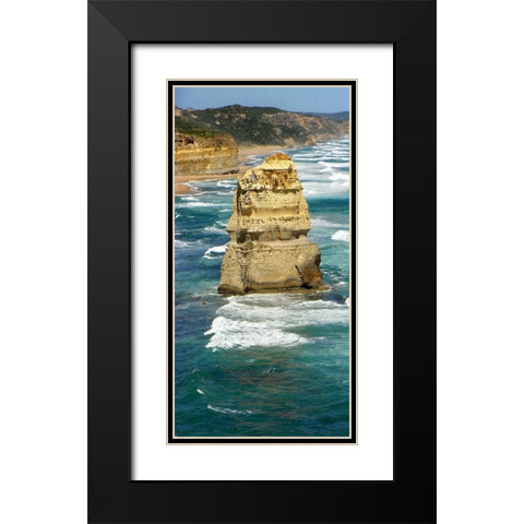 Top View Coastline Black Modern Wood Framed Art Print with Double Matting by Lewis, Sheldon