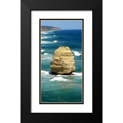 Top View Coastline 2 Black Modern Wood Framed Art Print with Double Matting by Lewis, Sheldon
